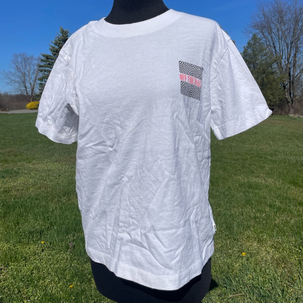 Vans off the wall checkered white t-shirt